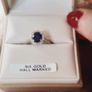 9 ct White Gold & Sapphire ring,size O. Cubic Zirconia Image 3