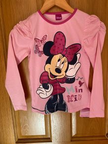 Disney Girl's Minnie Mouse Light Pink Long  Sleeve Top Brand New