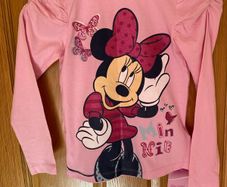 Disney Girl's Minnie Mouse Light Pink Long  Sleeve Top Brand New