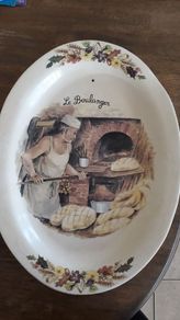 French Vintage big wall plate or platter