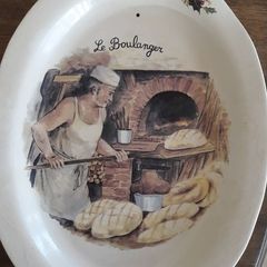 French Vintage big wall plate or platter