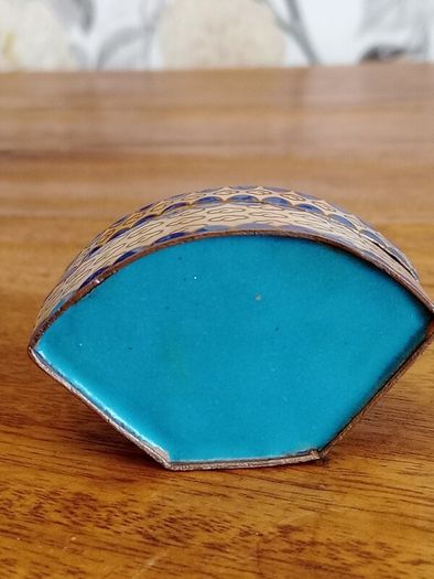 Vintage Cloisonne Enamel on Copper Pill Box