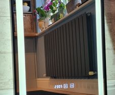 LED Bathroom Mirror Antifog Black Frame Digital Clock Temperature