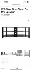 Black glass tv stand for 65" tv