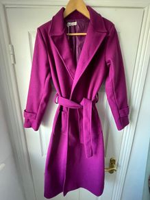 Rosy Days purple belted coat