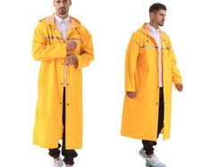 Brand New Waterproof Poncho Long Reusable Reflective Tape Adjustable Hood.