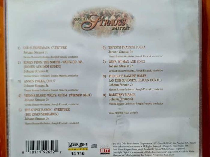 4 CD's Great French Classics / Romantic classics / Strauss classics / String classics. VG condition.
