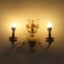 Impressive Solid Brass 6 Arm Chandelier with Matching Wall Lights Complete Set Image 4