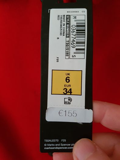 BNWT - Marks & Spencer red wool coat UK 8