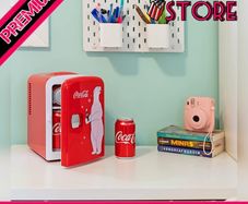 4L Mini Fridge 6 Can Portable Cooler/Warmer, Compact Personal Refrigerator for Snacks Drinks Skincare,12V and AC Cords,Accessory for Kids Bedroom Home Office Travel Car,Coke,Polar Bear (FREE SHIPPING)