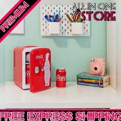 4L Mini Fridge 6 Can Portable Cooler/Warmer, Compact Personal Refrigerator for Snacks Drinks Skincare,12V and AC Cords,Accessory for Kids Bedroom Home Office Travel Car,Coke,Polar Bear (FREE SHIPPING)