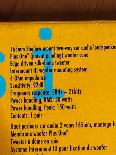 Infinty Car Speakers 6522si / 6512si