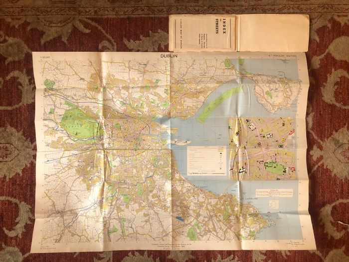 Vintage 1965 Map Of Dublin