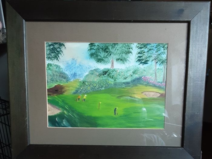 Nice golfing picture, water colour