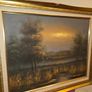 Vintage Oil on Canvas Landscape Ducks in Flight - Signed and Framed Image 6