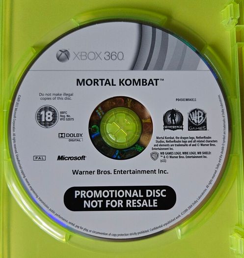 Mortal Kombat Xbox 360 Promotional Copy