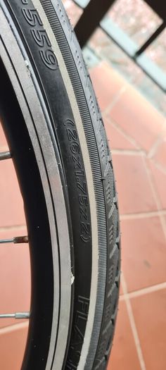 Bike tyre MITAS puncture protection with reflection on the side