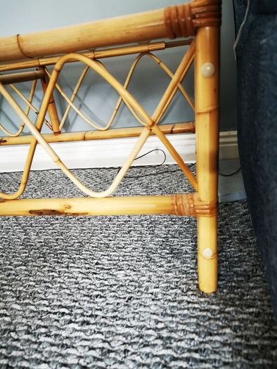 Vintage Rattan Bamboo coffee table and display stand