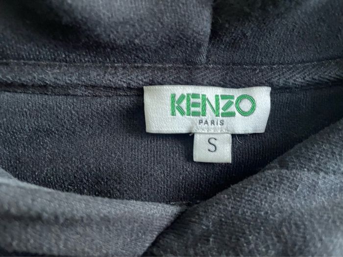 KENZO Paris Signature Script Logo Black Hoodie - Size S