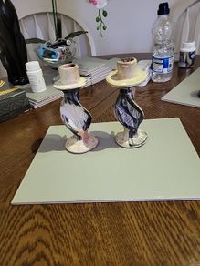 Candlestick holders soapstone