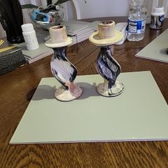 Candlestick holders soapstone