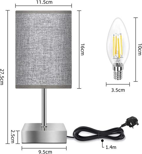 Touch Control Table Lamp, 3-Way Dimmable Bedside Lamps Nightstand Lamps with Flaxen Fabric Shade for Bedroom Living Room,LED Bulbs Included (FREE SHIPPING)