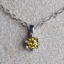 Natural Yellow Diamond 0.14ct GWLAB Certified S925 Rhodium-Plated Pendant Image 4