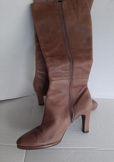 Genuine leather boots knee high lining leather also