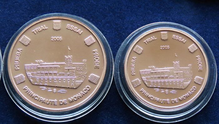 Monaco Set Trial Probe Essai Pattern Euro coins complete set 2005