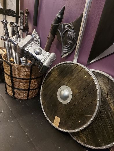 Cosplay costumes and props