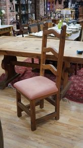 Set of 8 Rustic Mexican Pine Dining Chairs