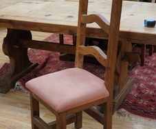 Set of 8 Rustic Mexican Pine Dining Chairs