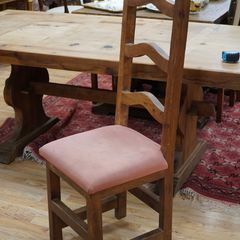 Set of 8 Rustic Mexican Pine Dining Chairs