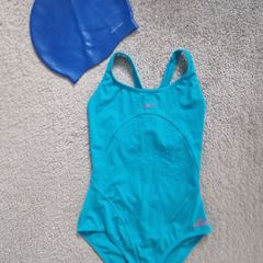 Swimsuit + Silicone Swim Cap