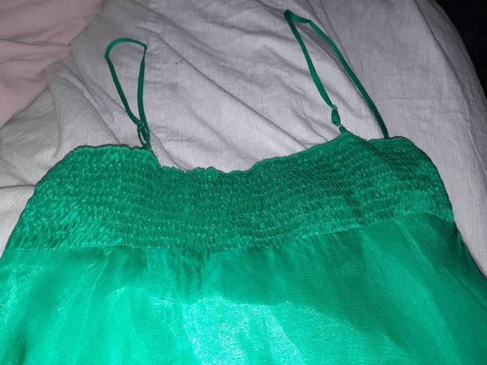 Green 100% silk baby-doll dress size 10