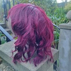 Sexy curly realistic burgundy wig for crossdresser or sexy girls