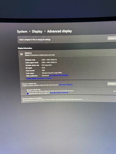 Acer 27inch 1440p 240hz curved gaming monitor