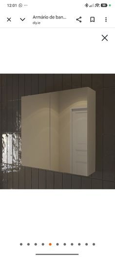 Veleka Gloss White Double Bathroom Cabinet with Mirrored door (H)540mm (W)550mm  B&Q