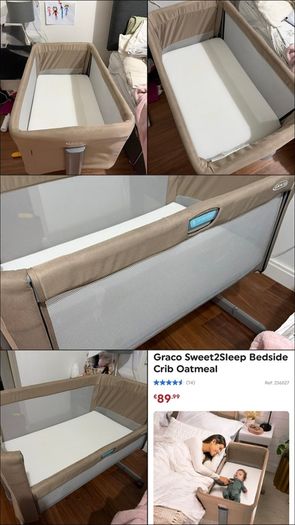 Next to me Graco Sweet2Sleep Bedside Crib Oatmeal