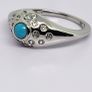 Sterling silver Arizona Sleeping Beauty Turquoise and Natural Zircon Ring in Platinum Overlay Sterling Silver Image 3