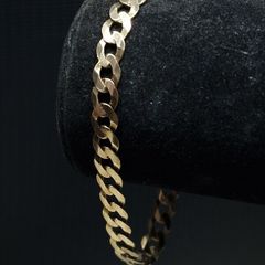 9ct Gold Curb Link Bracelet | Hallmarked 375 | 21cm | 8.61g