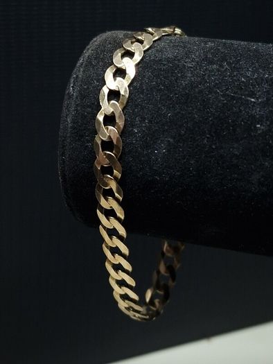 9ct Gold Curb Link Bracelet | Hallmarked 375 | 21cm | 8.61g
