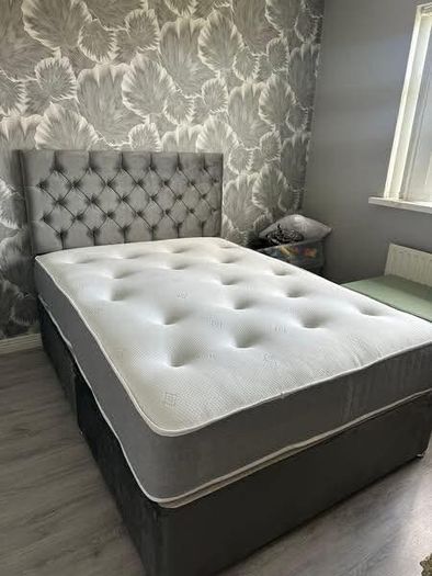 Double Bed And Mattress With Headboard