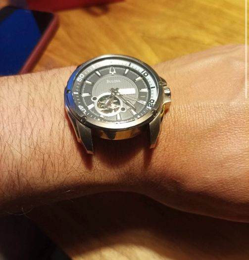 Bulova Automatic Open Heart  Stainless Stee