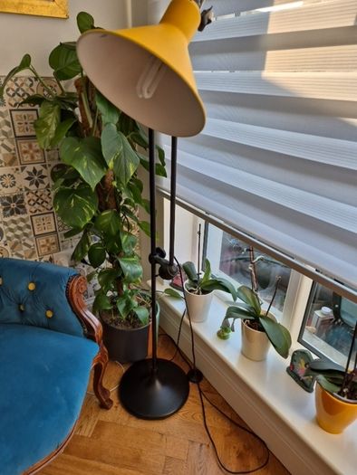 Floor Lamp lampe gras beautiful yellow very heavy light  bedroom living  reading home house great design wonderful present old vintage