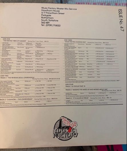 Music Factory Mastermix Issue 47 Original DJ Only Double Vinyl LP 1990