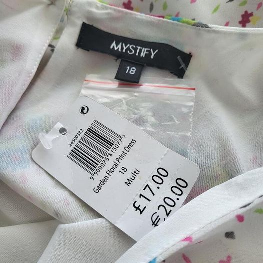 Mystify white floral dress, Size 18, BNWT