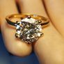 18ct Gold Plated Vermeil Large Moissanite Solitaire Ring Image 6