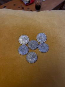 6 X George VI Two Shilling Florin Coins 1947 - 1951