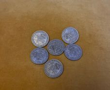 6 X George VI Two Shilling Florin Coins 1947 - 1951